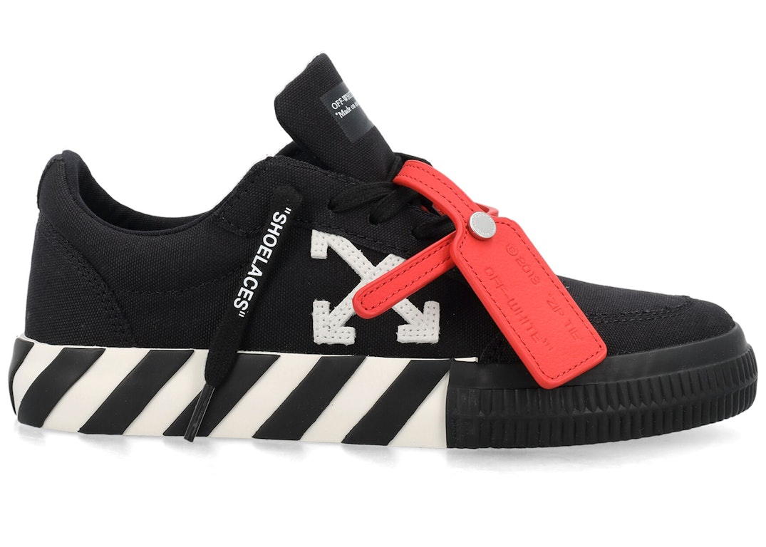 Pre-owned Off-white Vulcanized Low Canvas White Black (women's) In Black/white